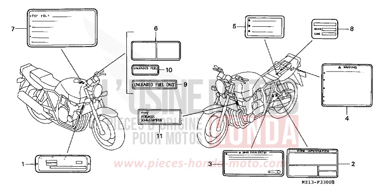 CAUTION LABEL for CB1000F "Big One" CANDY REVIVE RED (R210) from 1995